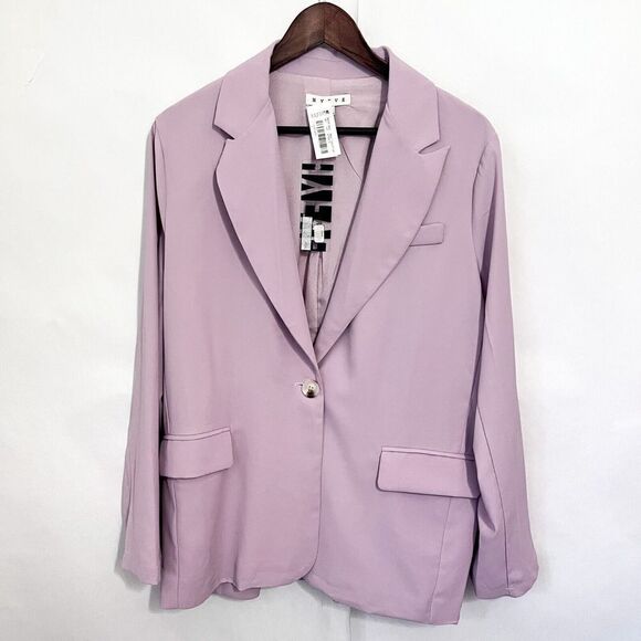 HYFVE Jackets & Blazers - HYFVE Blazer Women Size L Pastel Purple Long Line One Button